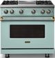 Viking® 5 Series 36" Splash Pro Style Gas (LP) Range with Brushed Brass Trim-4