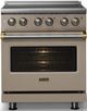 Viking® 5 Series 30" Nantucket Pro Style Electric Range with Brushed Brass Trim-4
