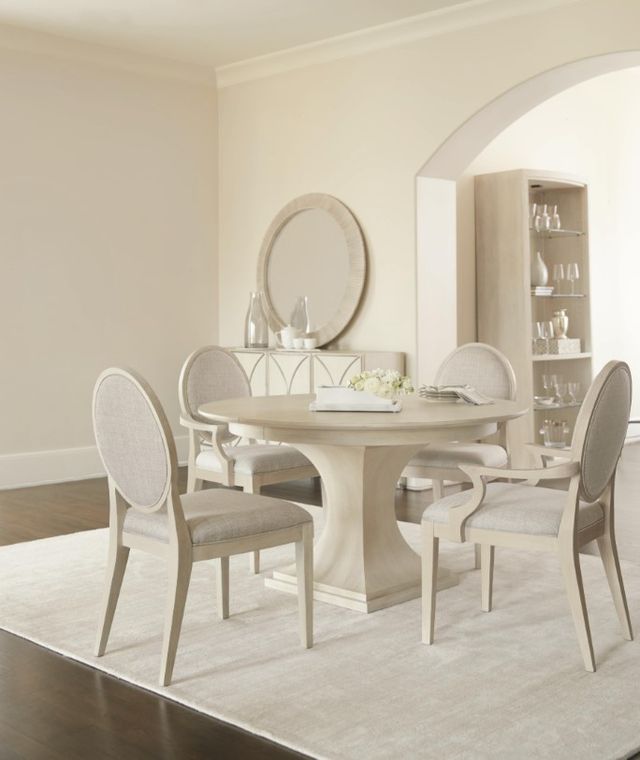 Bernhardt East Hampton Cerused Linen Round Dining Table-1