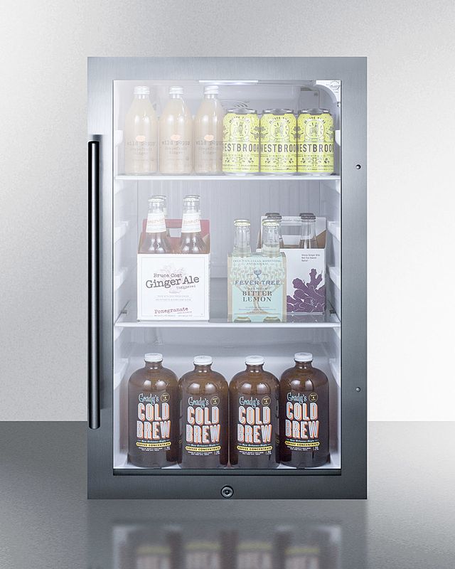 Summit® 19" 3.13 Cu. Ft. Stainless Steel Frame Shallow Depth Indoor/Outdoor Beverage Cooler-2