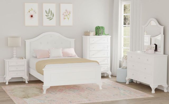 Elements International Jesse 4-Piece White Youth Full Panel Bedroom Set-1