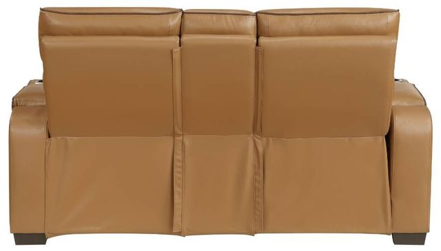 Homelegance® Fairway Brown Double Power Reclining Loveseat with Center Console-3