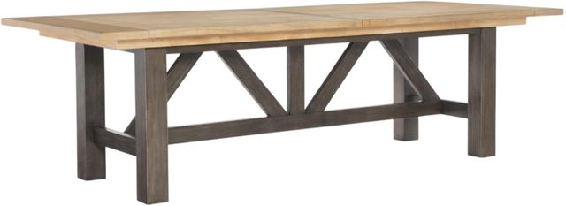 Legacy Classic XXX's and OOO's Amber Trestle Dining Table with Cocoa Base-0