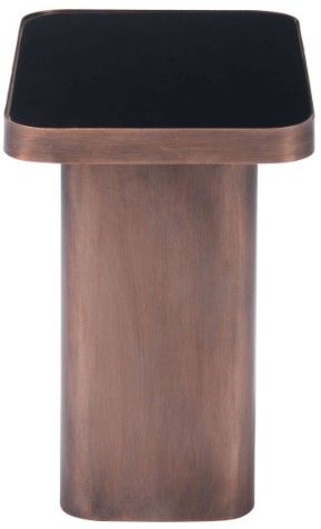 Zuo® Modern Marcos Black Top Side Table with Antique Bronze Base-2