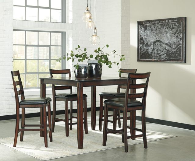 Signature Design by Ashley® Coviar 5-Piece Brown Counter Height Dining Set-2