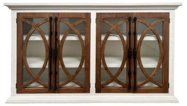 Million Dollar Rustic San Antonio Brown/White Oval Door Buffet-0