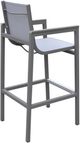 Armen Living Marina Gray/White Aluminum/Textilene Outdoor Bar Stool-4