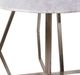 A & B Home Stepney Antique Silver/White Marble Round Dining Table-1