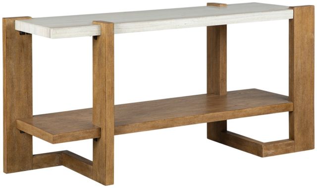 Magnussen Home® Carrington Granite Top Honey Wheat Rectangular Sofa Table-0
