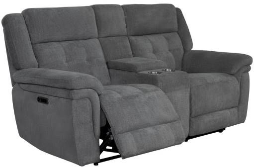 Parker House® Richland Bristol Gray Power Reclining Console Loveseat-0