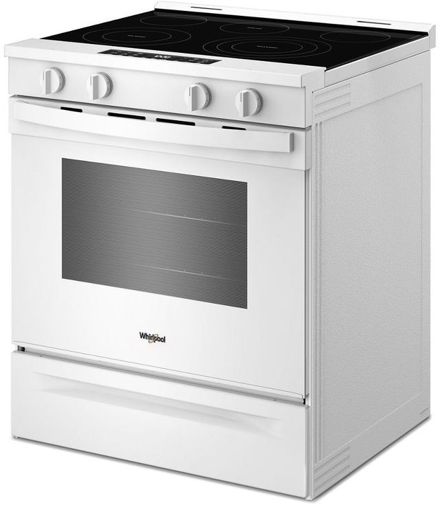 Whirlpool® 30" White Glass Top Slide-In Electric Range with Air Cooking Technology-3