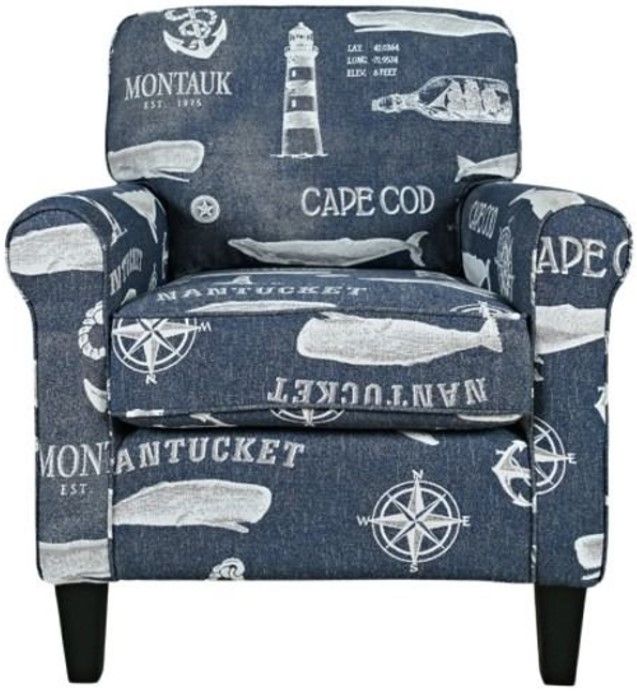 Jofran Inc. Seafarer Navy Accent Chair-2