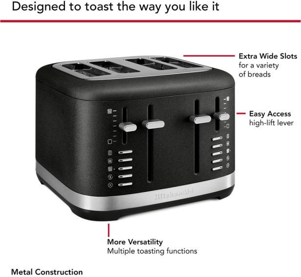 KitchenAid® 4 Silce Cast Iron Black Toaster -3