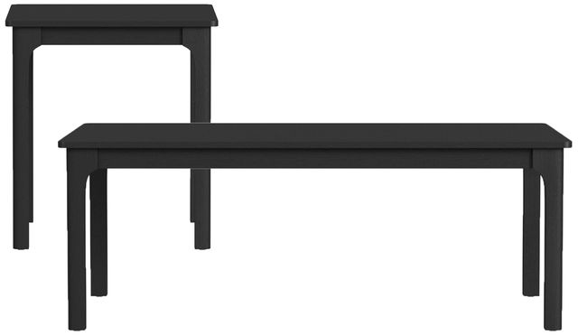 Elements International Garcia 2-Piece Black Occasional Table Set-0