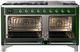 Ilve® Majestic III 60" Emerald Green Pro Style Dual Fuel Liquid Propane Range with Triple Glass Door and Chrome Trim-4