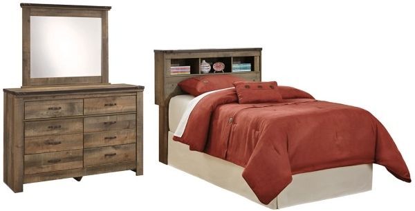 Signature Design by Ashley® Trinell 3-Piece Brown Twin Bookcase Headboard Bed Set-0