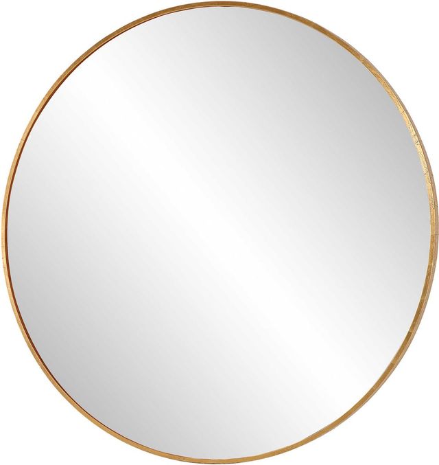 Uttermost® Junius Antiqued Gold Large Round Mirror-0