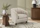 Monarch Specialties Inc. Cream 31" Curved Barrel-Back Accent Chair with Wood Legs-1