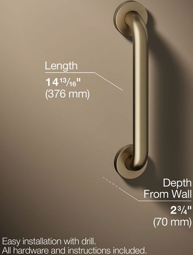KOHLER® Contemporary Vibrant Brushed Bronze 12" Grab Bar-1