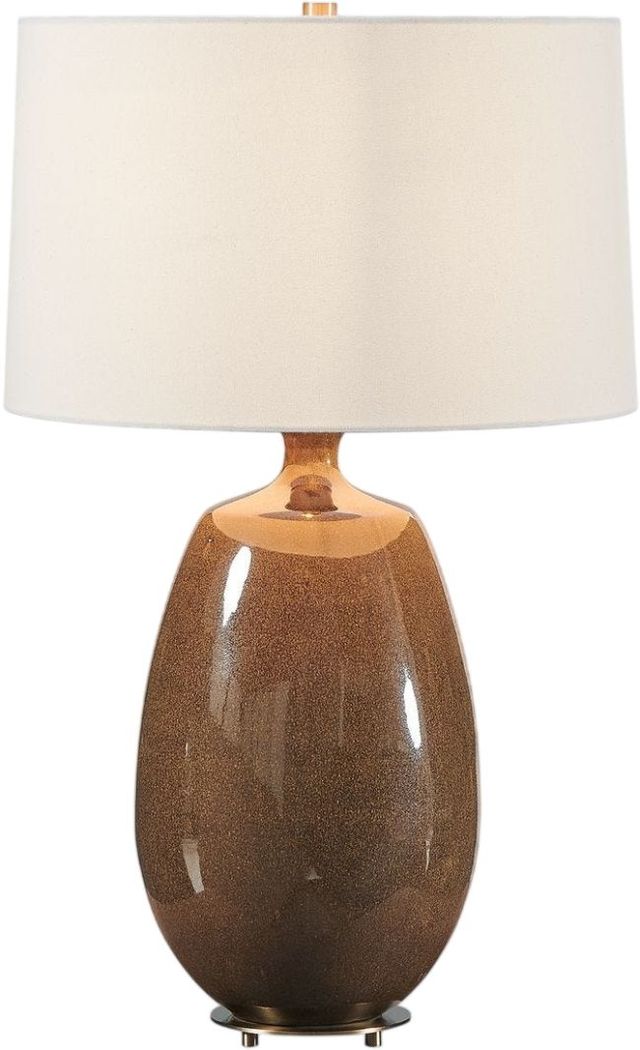 Uttermost® Vinson Glossy Brown Table Lamp-4