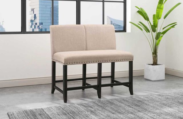 Modus Furniture Yosemite Beige/Black Counter Banquette-1