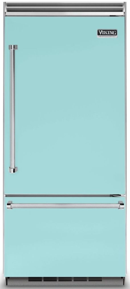 Viking® 5 Series 36 in. 20.4 Cu. Ft. Bywater Blue Built In Bottom Freezer Refrigerator-0