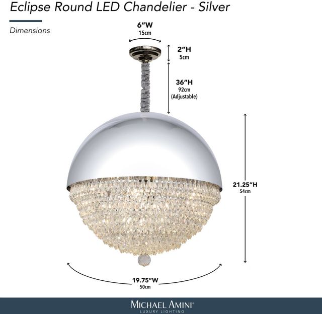 Michael Amini® Eclipse Silver Round LED Chandelier-2