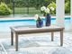 Signature Design by Ashley® Rainier Ranch Beige Aluminum/Stone Outdoor Coffee Table with Brown Base-3