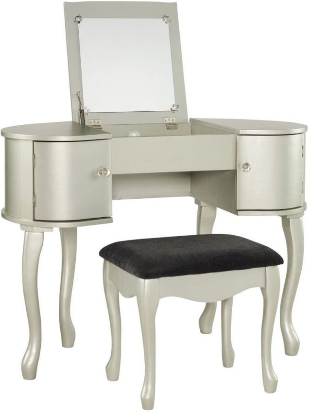 Linon Paloma 2-Piece Silver Vanity Set-0