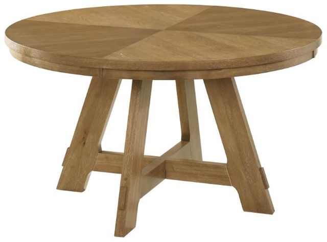 Coaster® Denvers 5-Piece Beige/Brown Oak Round Dining Set-1