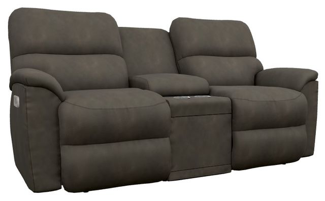 La-Z-Boy® Brooks Slate Power Reclining Loveseat with Console and Headrest-0