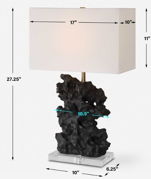 Uttermost® Basalt Black Stone Table Lamp-2