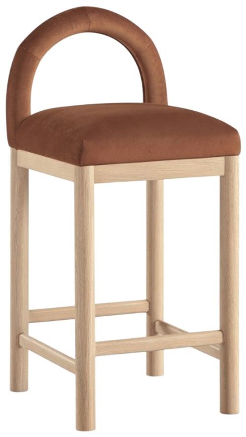 Meridian Furniture Conrad Cognac/Natural Upholstered Counter Stool-0