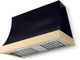 La Cornue Cornufé Marquee 44" Gloss Black Wall Mounted Range Hood with Polished Brass Trim-0