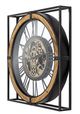 YHD Black/Gold Iron Framed Gear Clock-3