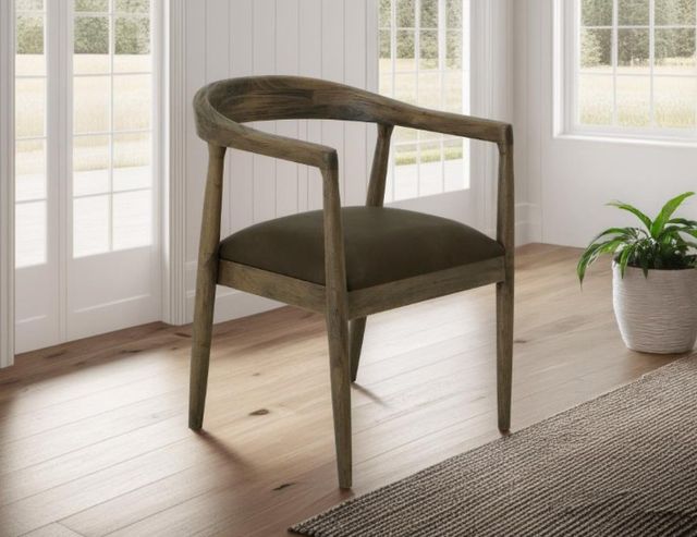International Furniture Direct Natural Teca Brown Arm Chair-1