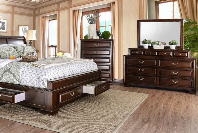 Mazin Furniture Milton Brown Cherry Mirror-2