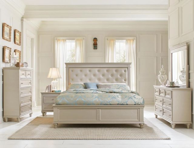 Homelegance® Celandine Silver/Off-White Full Panel Bed-1