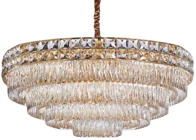 Michael Amini® Soleil Clear/Gold 33-Light Chandelier-0