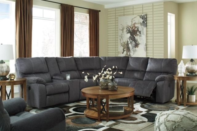 Signature Design by Ashley® Urbino 4-Piece Charcoal Reclining Living Room Seating Set-3