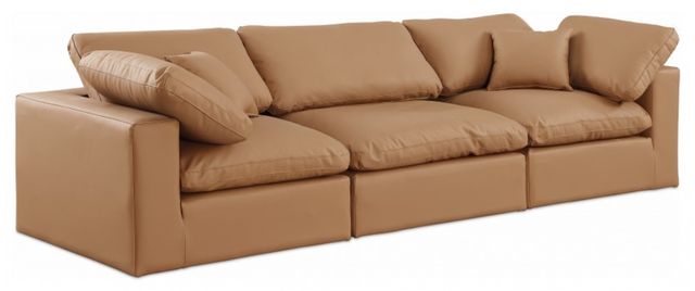 Meridian Furniture Comfy 3-Piece Cognac Modular Sectional Sofa-0