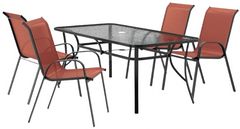 Furniture of America® Pierro 5-Piece Red Fabric/Metal Outdoor Dining Set