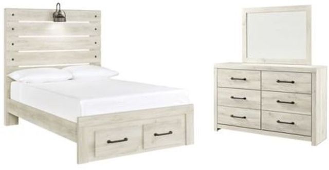 Signature Design by Ashley® Cambeck 2-Piece Whitewash Full Panel Bed Set-0