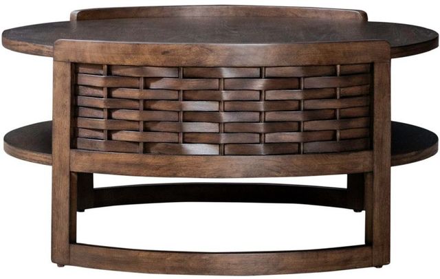 Liberty Furniture Warren Park 3-Piece Coffee Brown Round Optional Occasional Table Set-2