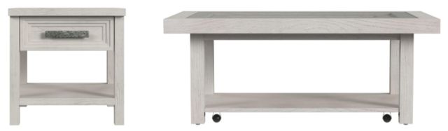 Elements International Avalanche 2-Piece Antique White Occasional Table Set-0