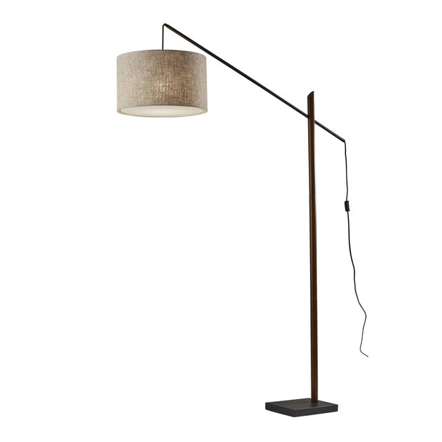 Adesso® Ethan Black And Walnut Arc Lamp-0