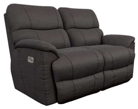 La-Z-Boy® Trouper Walnut Leather Power Reclining Loveseat with Headrest-0