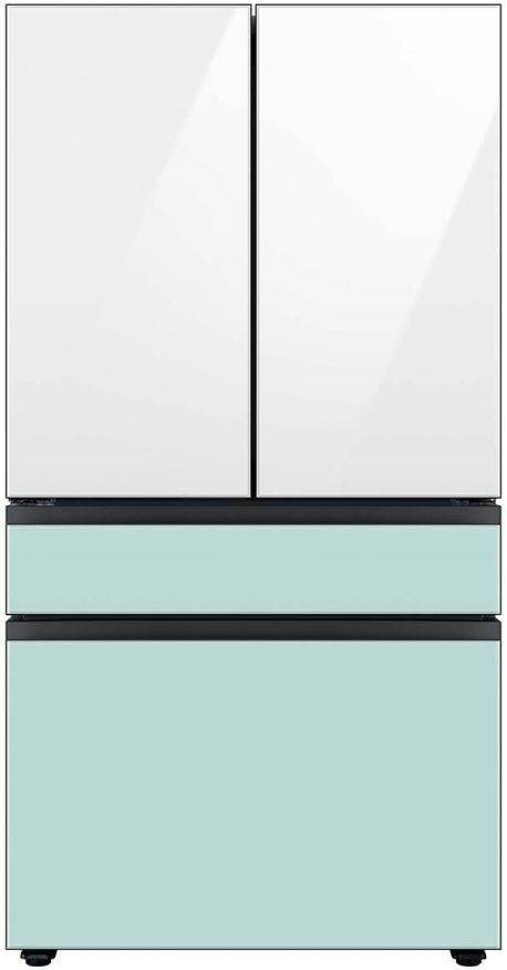 Samsung Bespoke 36" Morning Blue Glass French Door Refrigerator Bottom Panel-1