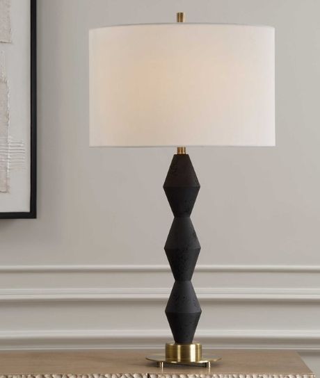 Uttermost® Threefold Black Stone Table Lamp-1