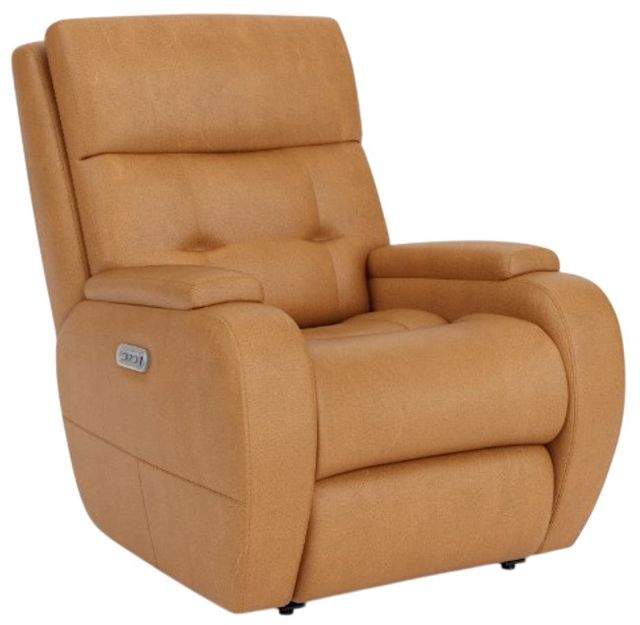 Flexsteel® Customizable Strait Leather Power Recliner with Power Headrest-0